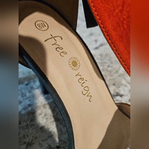 Free Reign Earthtones Open Toe Sandal Heels Size 8 - Picture 3 of 6